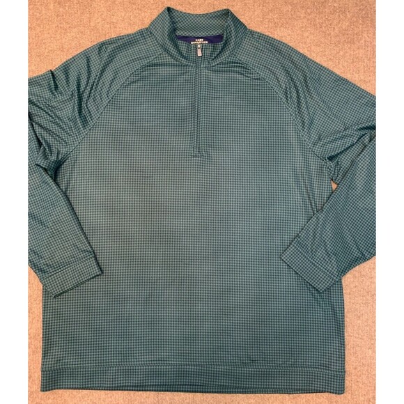 Hart Schaffner Marx Rain Jacket Mens XL Long Sleeve 1/4 Zip Green Houndstooth - Picture 1 of 6